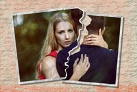 Fotografia de una pareja rota por la mitad por separacion